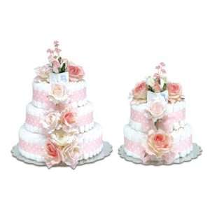  Pink Roses Diaper Cake 