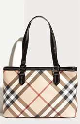 Burberry Check Print Top Zip Shopper $650.00