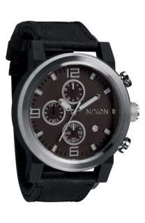 Nixon The Ride Leather Strap Watch  