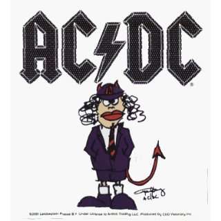  AC/DC   Angus Young on White with Logo   Sticker / Decal 