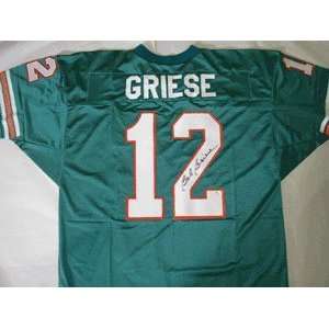 Bob Griese Miami Dolphins NFL Hand Signed Authentic Teal Jersey