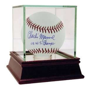  Charlie Manuel Autographed 08 WS Champs MLB Baseball 