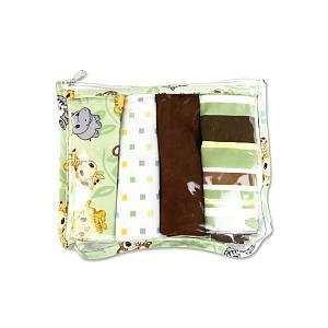  Chibi Zoo Zipper Pouch and 4 Burp Cloths Gift Set Toys 