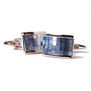   Blue Cube Mosaic mother of pearl Cufflinks DD BV566D 0650 Jewelry