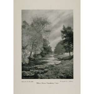  1911 Print Devon River England Landscape A. Murray NICE 