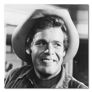  Doug McClure The Virginian Smiling B&W Stretched Square 
