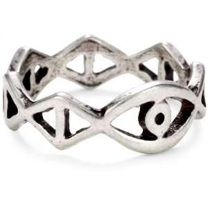  Low Luv by Erin Wasson Silver Plated Evil Eye, Ring 5 