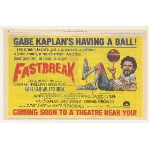  1979 Gabe Kaplan Fast Break Movie Print Ad (Movie 