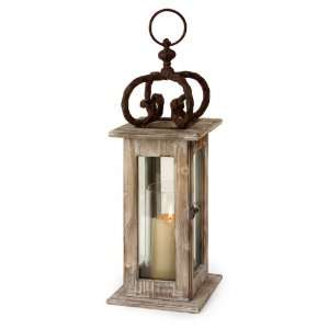   Style Rustic Wooden Pillar Candle Lantern by Gordon
