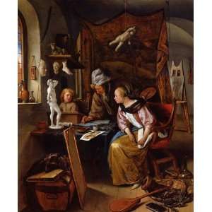 Hand Made Oil Reproduction   Jan Steen   32 x 38 inches   The Drawing 