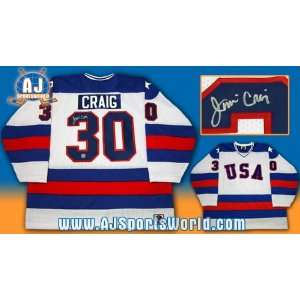 Jim Craig Signed Jersey   1980 USA Miracle On Ice