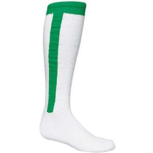   Baseball Stirrup Socks WHITE/KELLY ADULT LARGE 24