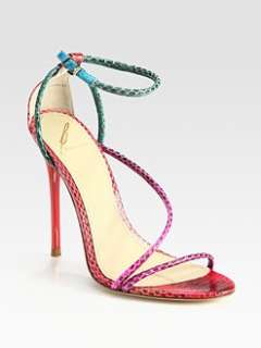 Brian Atwood   Colorblock Snakeskin Sandals