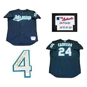 Miguel Cabrera Autographed / Signed 2005 Game Used Florida Marlins 
