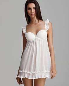 In Bloom by Jonquil Angel Pleated Chiffon Molded Cup Babydoll