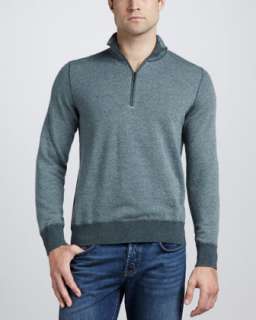 Roadster Half Zip Cashmere Sweater, Jungle Green