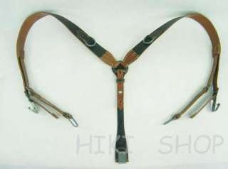 WW2 GERMAN LEATHER Y strap Extenders   Click Image to Close