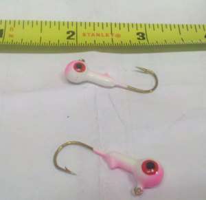 Painted Round Jig Heads  1/16oz  White/Pink   100QTY  