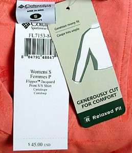Columbia Flipper Jacquard Weave Shirt Womens S $45 NWT  