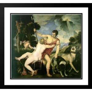 Titian 21x20 Framed and Double Matted Venus and Adonis 