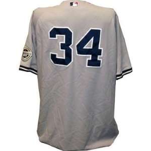  AJ Burnett #34 2009 Yankees Game Issued Road Gray Jersey w 
