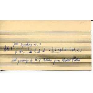  Walter Piston Classical Pulitzer Composer Signed AMQ 