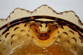 371 Vintage Fenton Amber Glass Hobnail 6 Candle Holder  