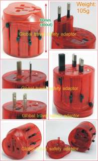 Global travel safety Plug Adapter Red 150 Countries  