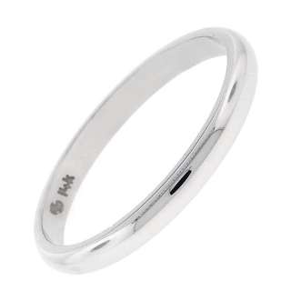 14K SOLID WHITE GOLD RING WEDDING BAND 2MM SIZE 4 WOMEN  