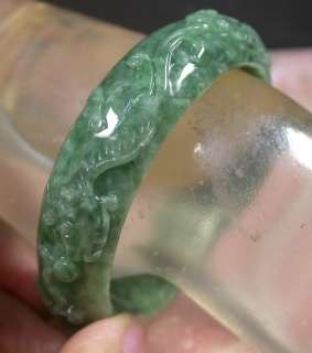 Green 100% Natural A JADE Jadeite Dragon Bangle Bracelet 52mm 332449 