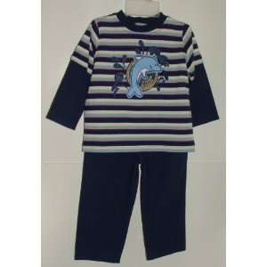  Diving Dolphin Long Sleeve Shirt & Pants Size 18 Month By 