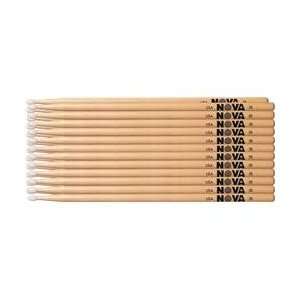  Nova 12 Pair Hickory Drumsticks Nylon 5B 