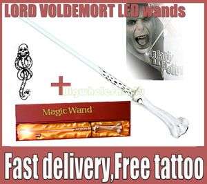 NEW HARRY POTTER LORD VOLDEMORT LED LIGHT UP WAND (N2) Free Tattoo 