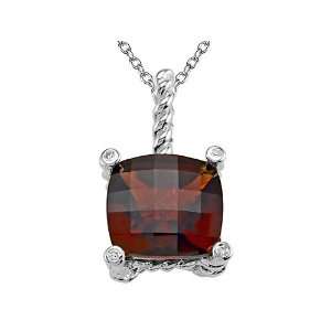   cttw Genuine Garnet Pendant by Effy Collection® in 14 kt White Gold