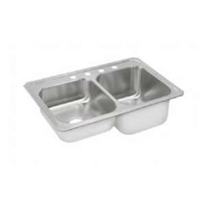 Elkay top mount double bowl kitchen sink STCR3322R4 4 Holes