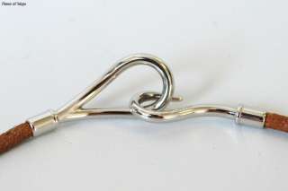 Authentic HERMES JUMBO Hook Necklace Double Bracelet Silvertone x 