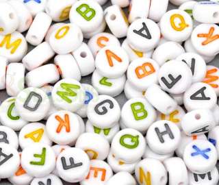 500 Mixed Alphabet/Letter Acrylic Spacer Beads 7mm  