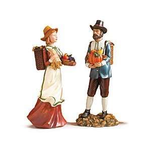  Pilgrim Figures Man & Woman Large 15 Tall Set of 2