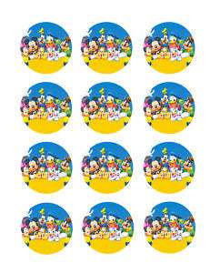 MICKEY MOUSE Edible CUPCAKE Image Icing Toppers B  