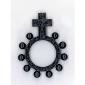 25 Plastic Finger Rosaries Black