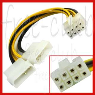 IDE Drive Molex 4 pin to EPS 8 pins Power Cable Adapter  