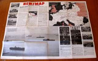 NEWSMAP WW II Poster 1944 The War Fronts Vol. 3 No. 3F  