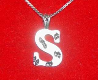 Sterling Silver Pendant Charm Initial Letter S Jewelry  