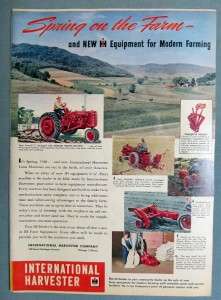 1948 IH Farmall Tractor Ad MODERN FARMING WITH MODEL C, SUPER A & CUB 