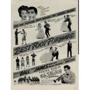  1943 Movie Ad, BEST FOOT FORWARD, featuring Lucille Ball 