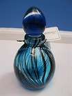 Murano Blue/Black Zebra Animal Print Glass Perfume Bott
