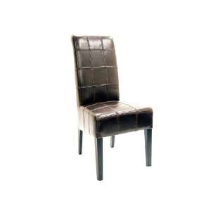  Baxton Studio Evaristo Leather Chair, Dark Brown, Set of 2 