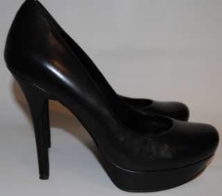 JESSICA SIMPSON Given Black Leather Platform High Heel Pump   Size 8 