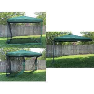  Premium Netted Gazebo Style Canopy Umbrella (Green) (96H 