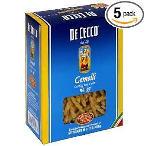 De Cecco Gemelli, 16 Ounce Boxes (Pack of 5)  Grocery 